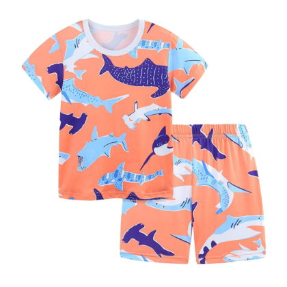 Outfits For Girls Clothes Fashion Printed Short Sleeved Home Two Piece Kids Clothing Sets