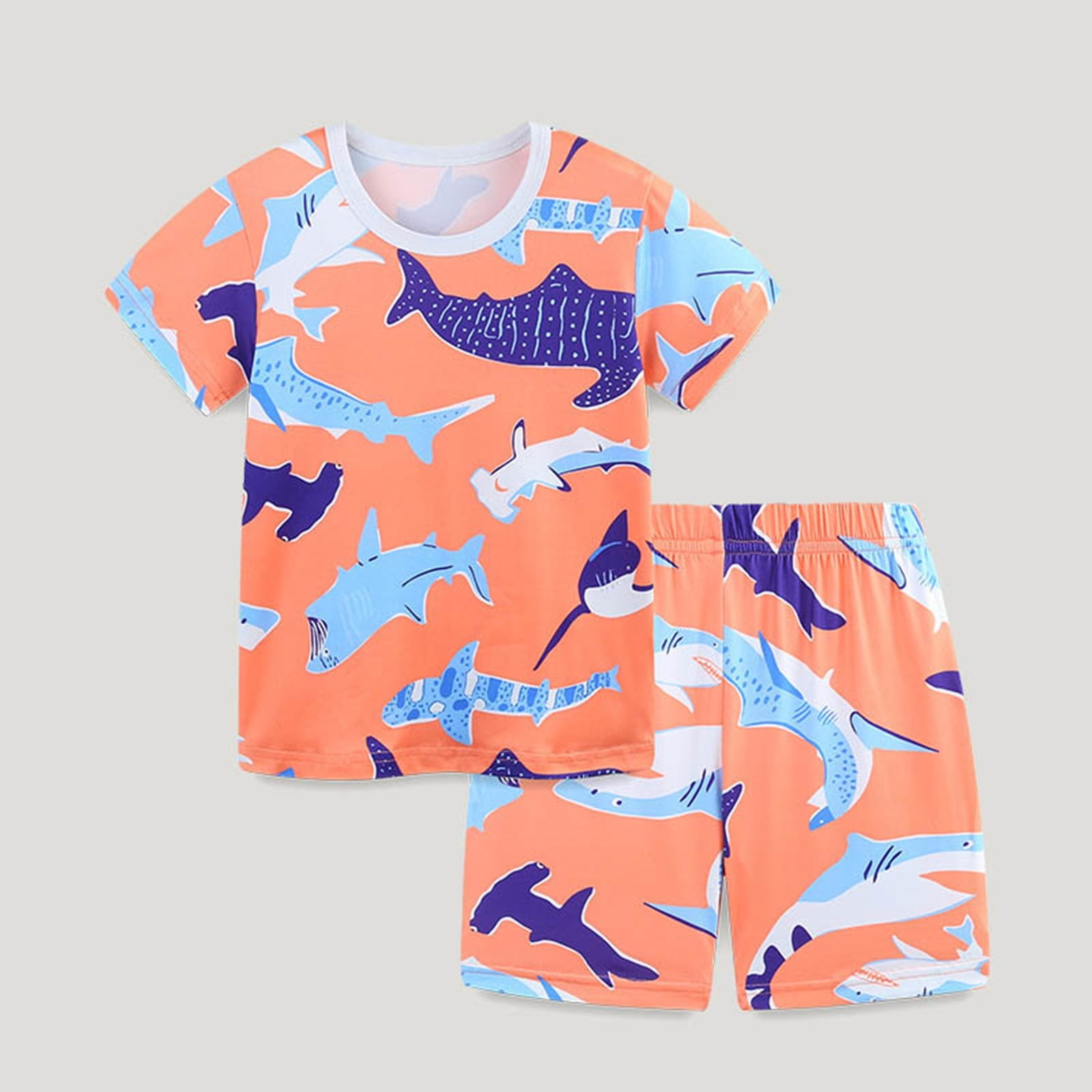 Outfits For Girls Clothes Fashion Printed Short Sleeved Home Two Piece Kids Clothing Sets - Image 3
