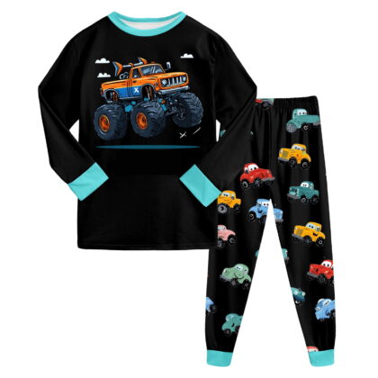 Quealent Pajamas Set 2 Piece Pjs Sets Long Sleeve Sleepwear and Bottom Casual Loungewear Clothes Black for Size 9-10 Years