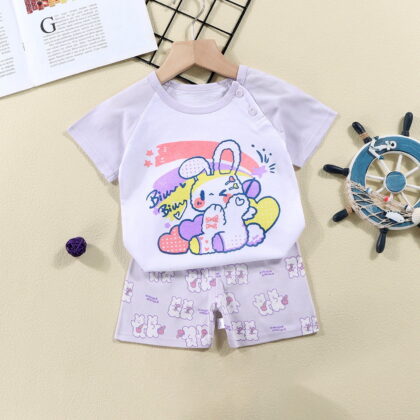 RTKFRFLM Toddler Boy Summer Shorts Set 2 Piece Summer And Girls Short Sleeved T Shirt Set And Girls Short Sleeved Shorts Clothes Set Outfits,Size 4-5 Years