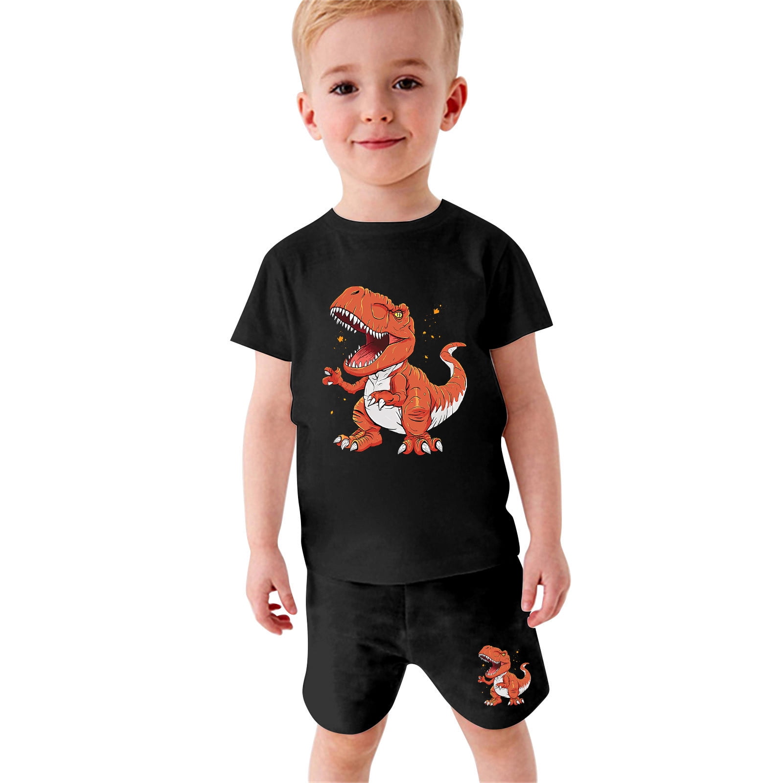 Sentuca Boys Clothes Size 5 Years Casual Dinosaur Graphic T Shirts and Shorts Outfit Sets Loungewear for Kids Clothes - Image 4