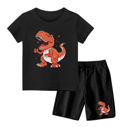 Sentuca Boys Clothes Size 5 Years Casual Dinosaur Graphic T Shirts and Shorts Outfit Sets Loungewear for Kids Clothes