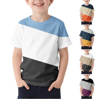 Sentuca Kids Boys Clothes Short Sleeve Graphic Tees Summer Crew Neck Fashion Pattern Shirts Size 10