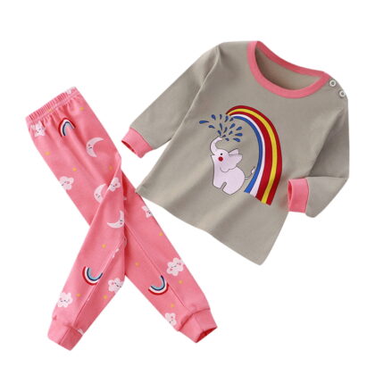 TAIAOJING Baby Girl Clothes Girls Boys Toddler Soft Pajamas Toddler Cartoon Prints Long Sleeve Kid Sleepwear Sets Baby Clothes Set 12-18 Months