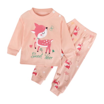 TAIAOJING Baby Girl Clothes Girls Boys Toddler Soft Pajamas Toddler Cartoon Prints Long Sleeve Kid Sleepwear Sets Girls Fashion Outfits 18-24 Months