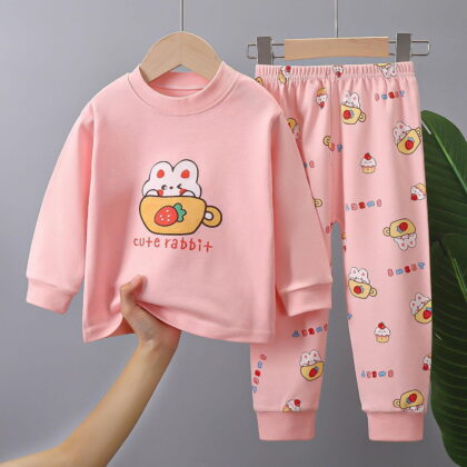 Tdoqot Toddler Girls Outfit Sets- Cute Casual Cotton Long Sleeve Tees and Pants Kids Fall Winter Clothes Pink Size 5T