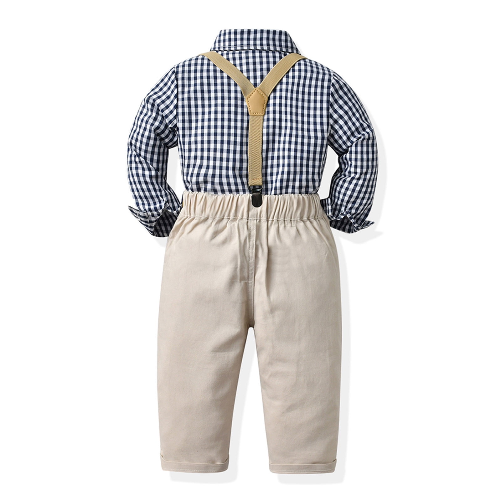 Toddler Boy Clothes Set Long Sleeve Plaid Prints T Shirt Tops Pants Kids Gentleman Outfits Fall Winter Outfit,Size 3 Years-4 Years - Image 4