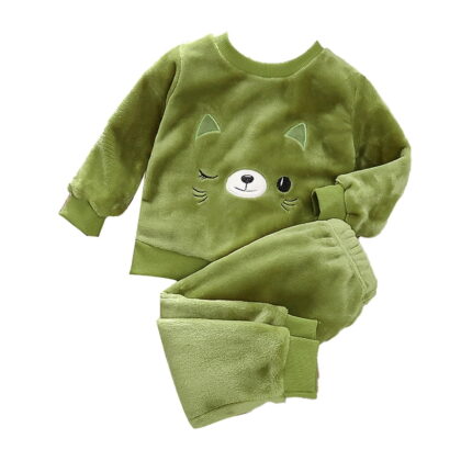 Toddler Boy Girl Clothes Fall Winter Outfit Sets Long Sleeve Flannel Sweatshirt Pants Sets Kids Clothing Sets