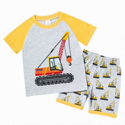 Toddler Boy Summer Outfit Printed Short Sleeve Shorts Clothes Casual Summer Kids Suit 2-8 T