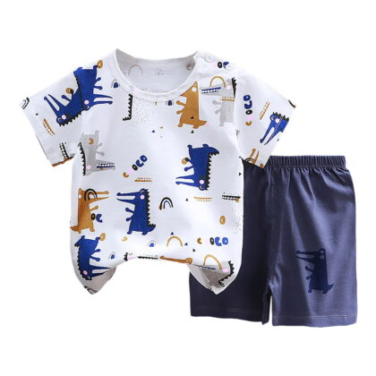 Toddler Boys' Short Sets 3T Boys Summer Clothes Kids Summer Funny Letter Outfits Shirt Short Sets Toddler Boy Clothes Gibobby(18-24 Months,Blue)