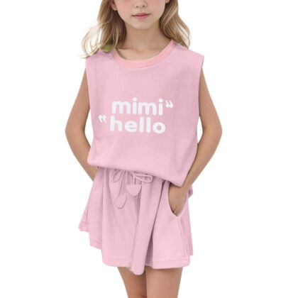 Toddler Girl 2 Piece Outfits Round Neck Letter Prints 2pcs Clothing Set Casual Comfort Comfy Toddler Girl Outfit Sets,Pink,170