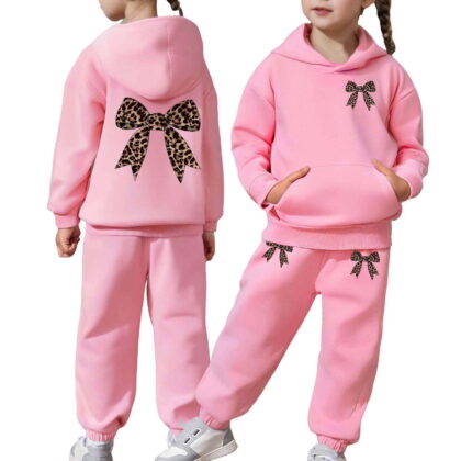 Toddler Outfits for Girls Sets Boys Long Sleeve Solid Warm Hoodie Pullover Tops Pants Kids Sweat Suit Cute Girls' Fall Clothing Sets Pink Size 2-3T