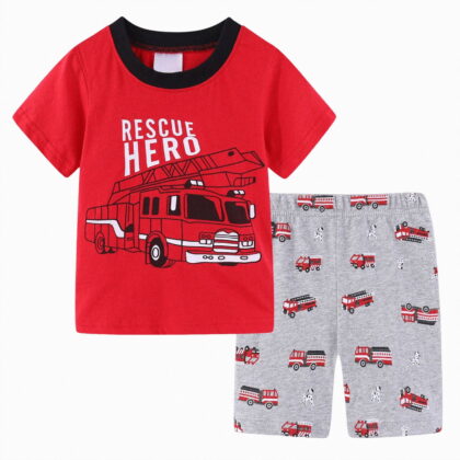 UAYOTSE Toddler Boy Summer Clothes Outfits Kids Cotton Short Sleeve Shirt Shorts Set 2 7 Years,Sizes 7-8 Years