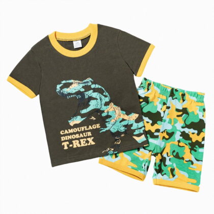 UAYOTSE Toddler Boy Summer Clothes Outfits Kids Cotton Short Sleeve Shirt Shorts Set 2 8 Years,Sizes 6-7 Years