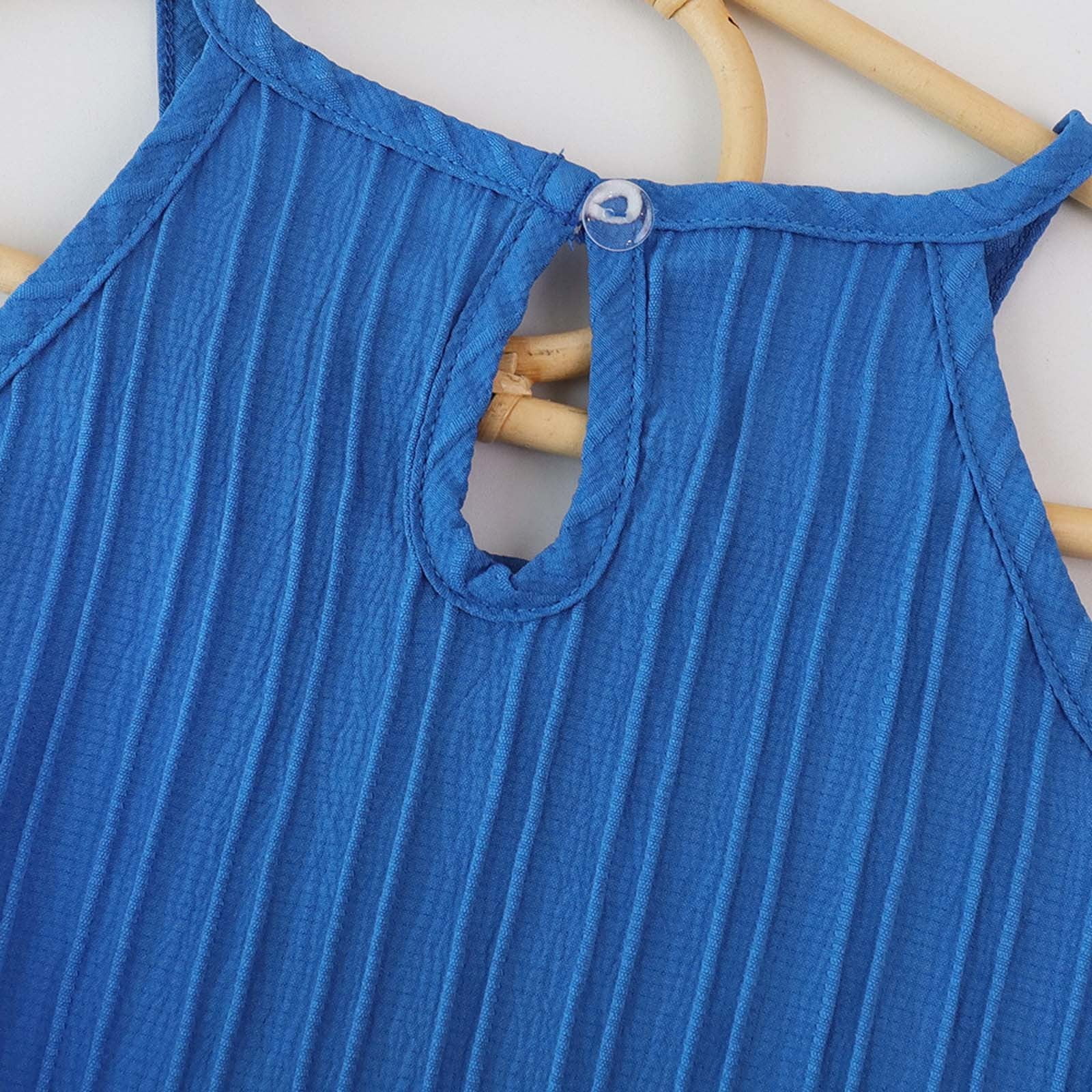 Utlike Girls Outfit Sets Baby Clothes Toddler Summer Outfits Sleeveless Ruffle Halt Er Tops Wide Leg Pants Kids Clothing Set Girls Holiday Dresses Sets Size 3 Years-4 Years - Image 3