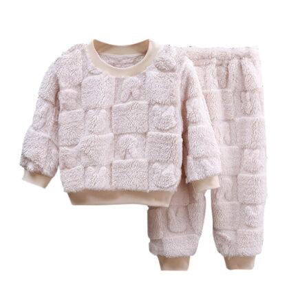 vdgthytj Toddler Baby Winter Clothes Cute Long Sleeve Fleece Sweatshirt Pants Sets Kids Casual Warm Outfits Homewear
