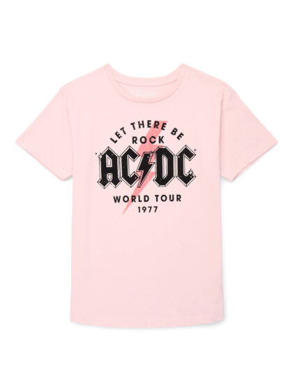 Wonder Nation Girls AC/DC World Tour Graphic Tee with Short Sleeves, Sizes 4-18