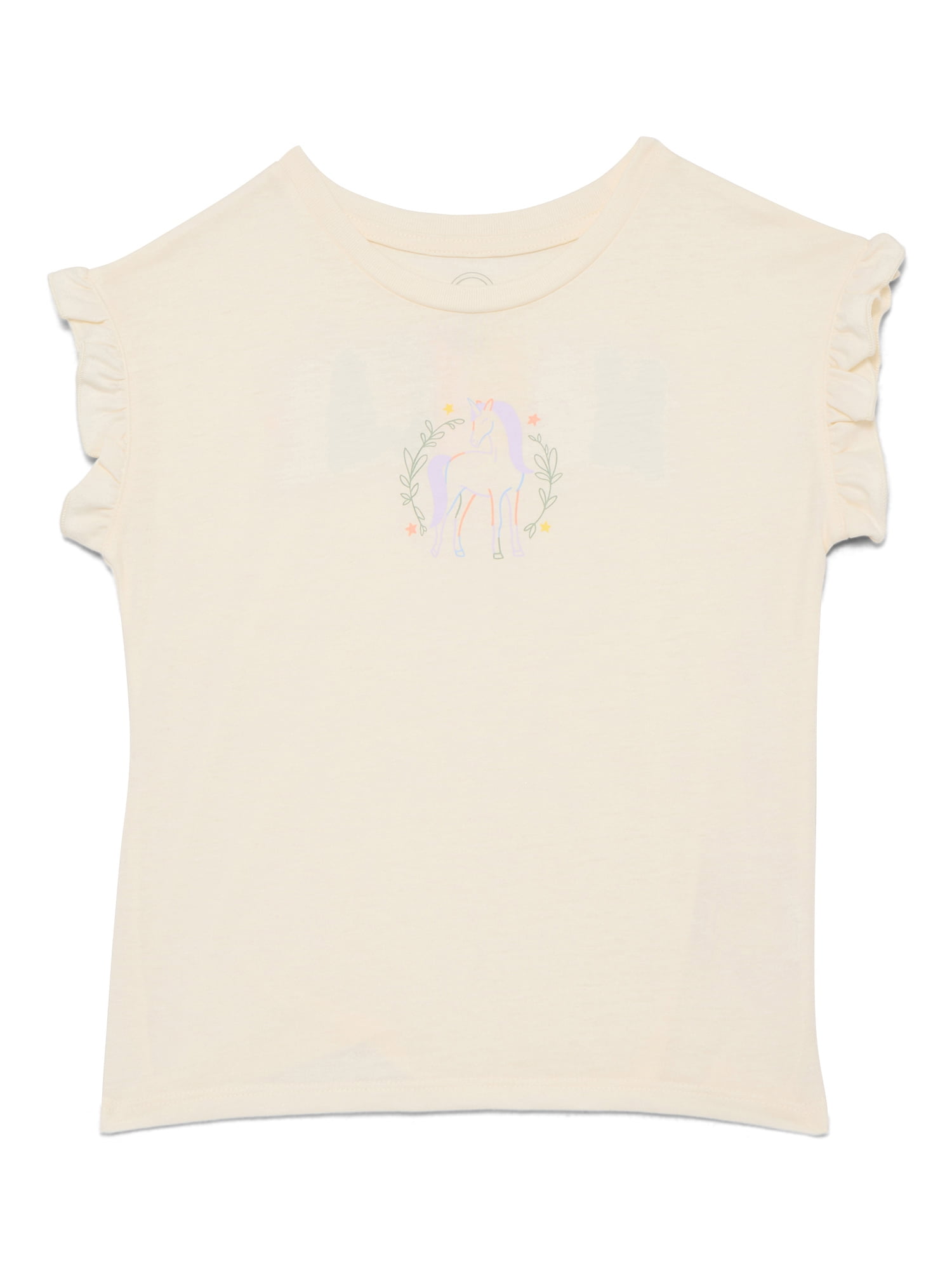 Wonder Nation Girls Ruffle Dolman Tee, Sizes 4-10