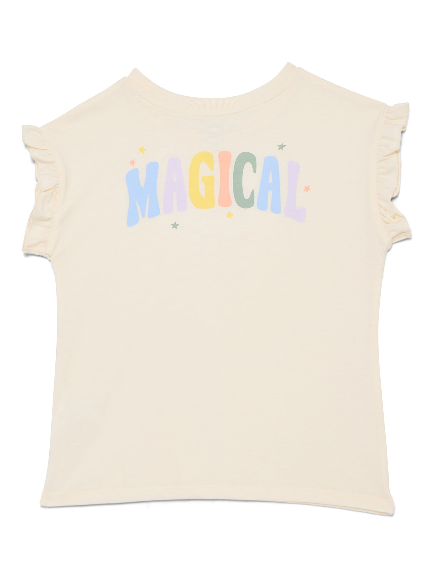 Wonder Nation Girls Ruffle Dolman Tee, Sizes 4-10 - Image 2
