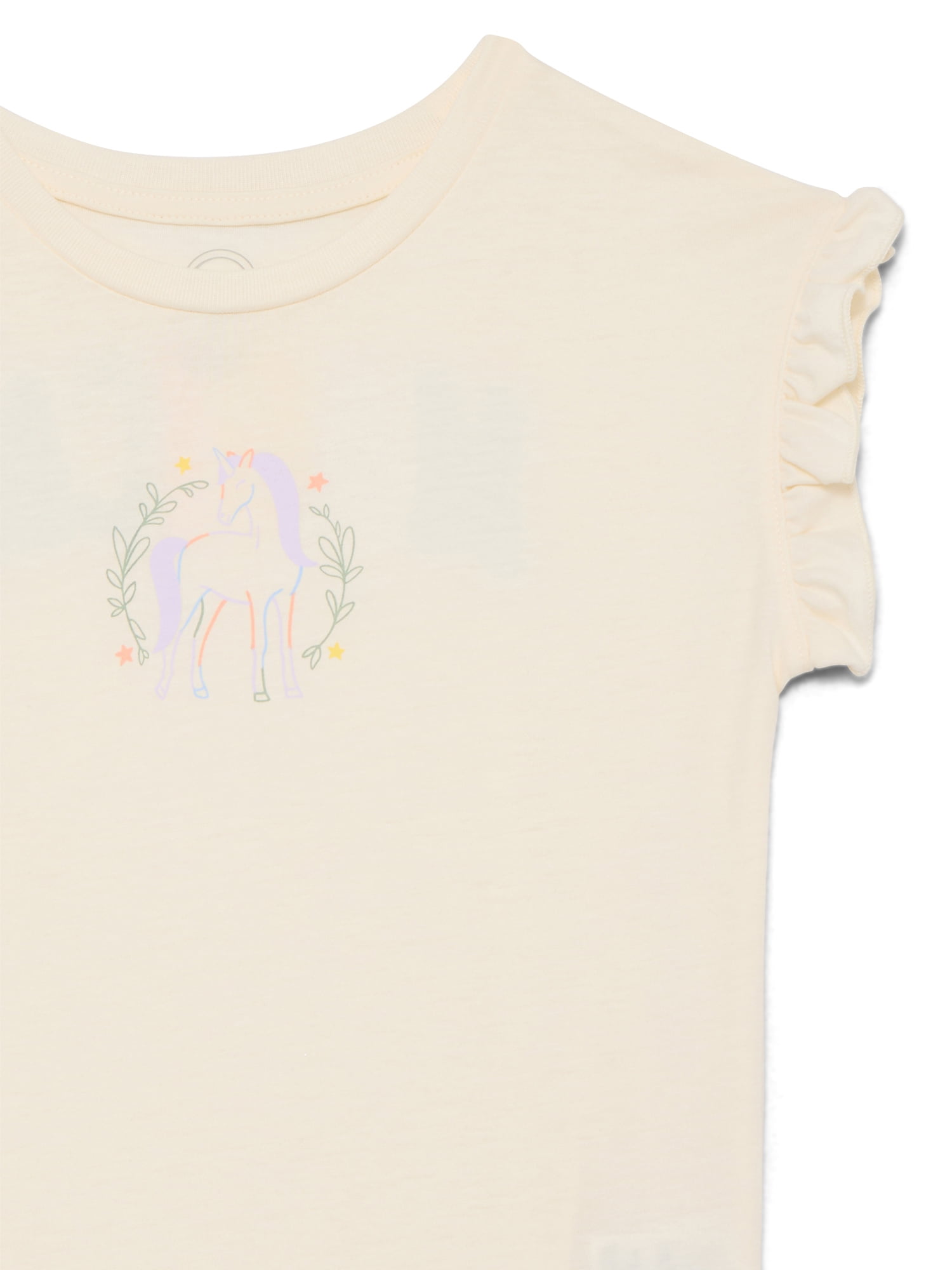 Wonder Nation Girls Ruffle Dolman Tee, Sizes 4-10 - Image 3