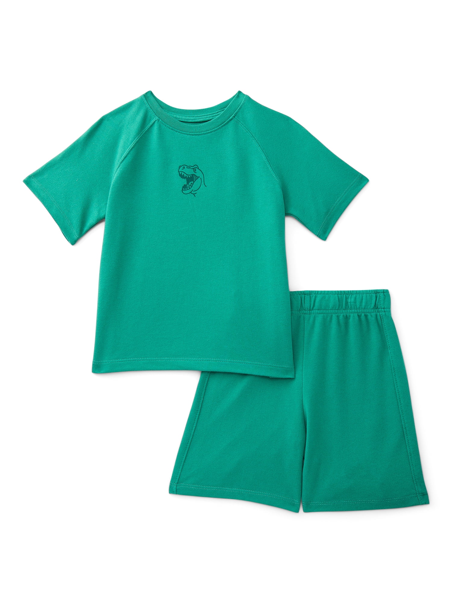 Wonder Nation Little Boys Short Sleeve French Terry Outfit Set, 2-Piece, Sizes 4-10