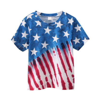 Wxirdiow Boys 4th of July Clothes Boys 4th of July Shirts-Toddler Girls Patriotic American Flag Tees Kids Memorial Day USA T-Shirts Red Size,7 Years