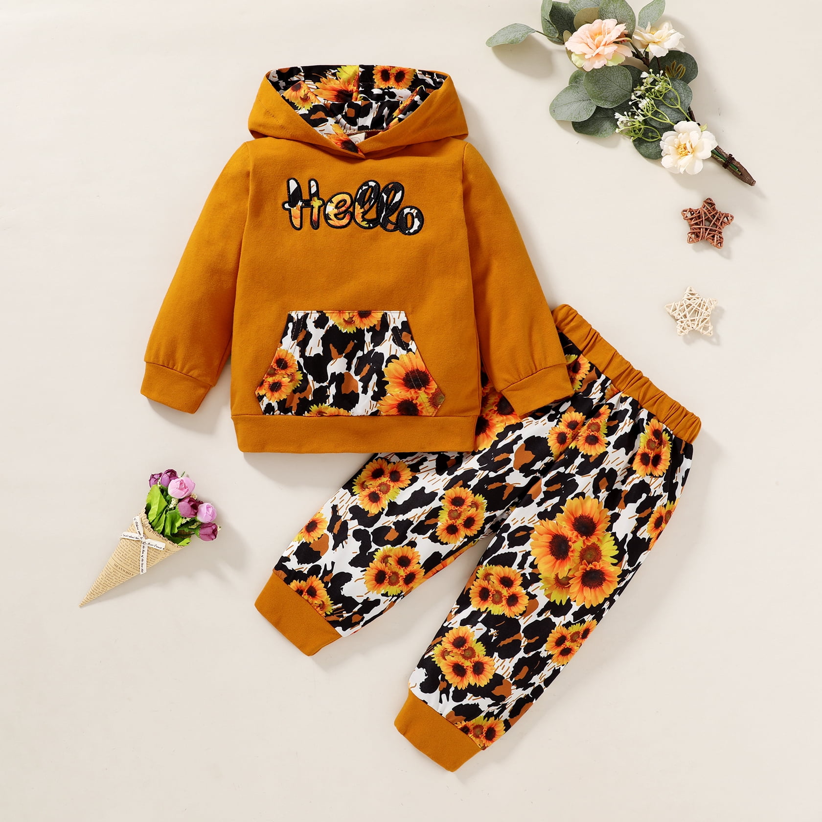 Younger Tree Toddler Baby Girl Fall Sweatshirt Clothes Kid Long Sleeve Hoodie Sweatsuit for 12-18 Months - Image 4