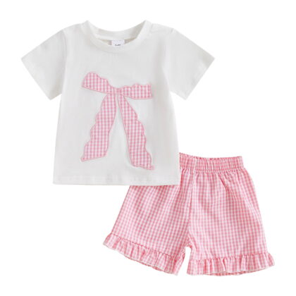 Zshosam Toddler Girl Summer Clothes Set Kids Girl Clothes Tie Dye Print Short Sleeve Top and Shorts Toddler Girl Summer Outfits Short Set Size 2T 3T,(Pink 2-3 Years)