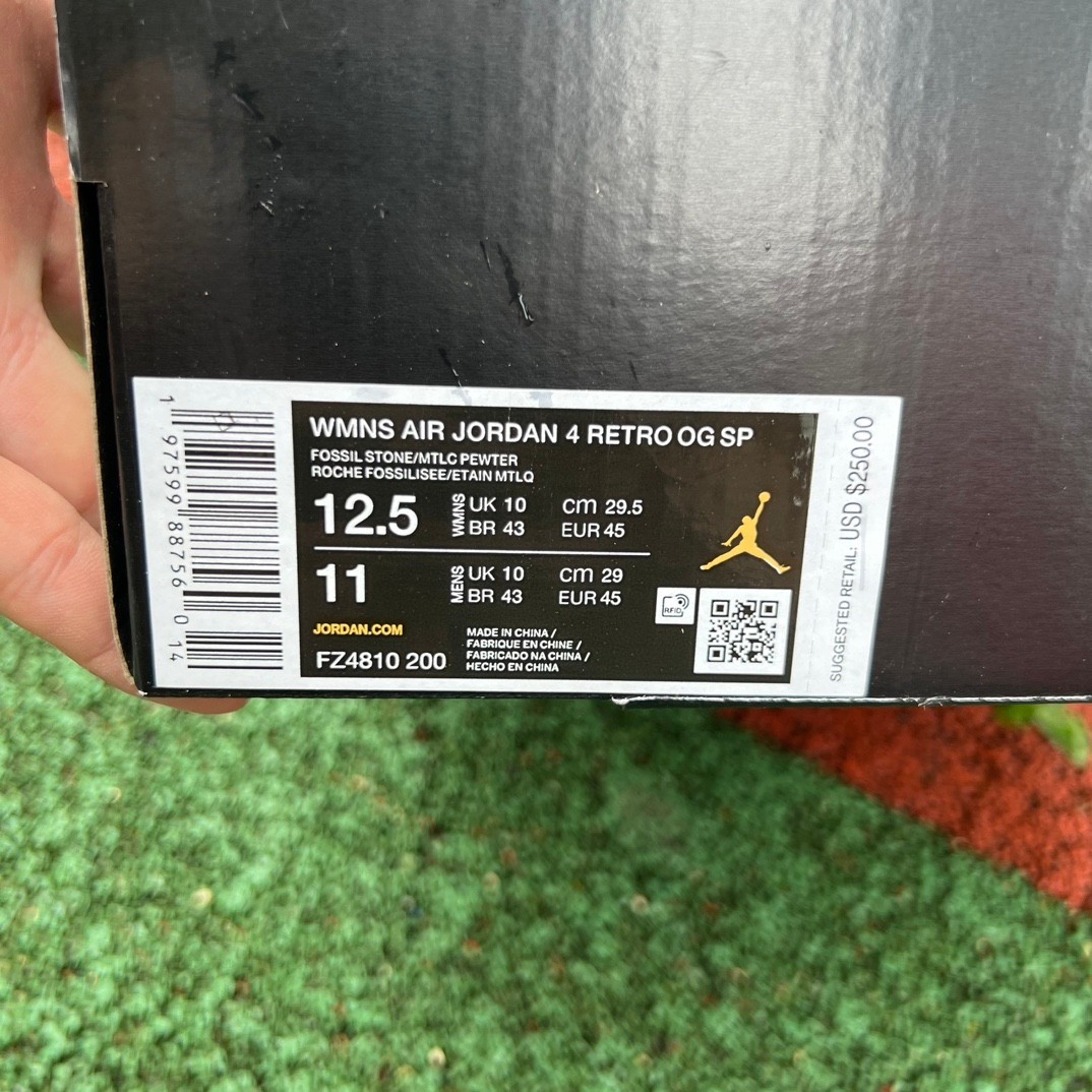 aj4 Amm A Ma Maniere x Air Jordan 4 Fossil Stone FZ4810-200 - Image 2