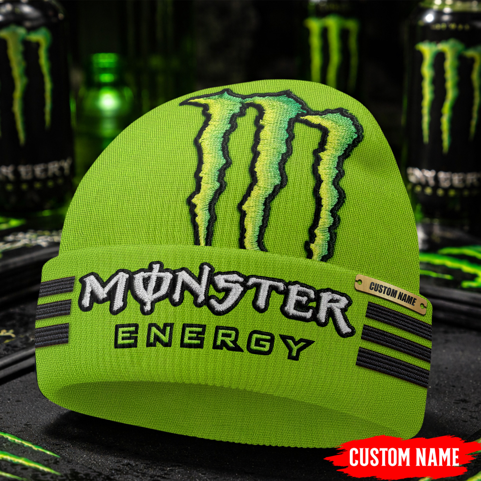 Monster Energy Premium Beanie Hat - Stretchable, Warm, Unisex
