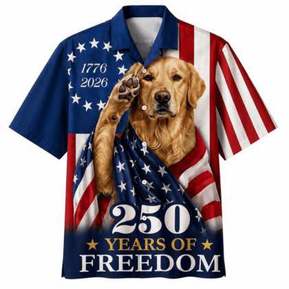 Golden Retriever 250 Years of Freedom Hawaiian Shirt