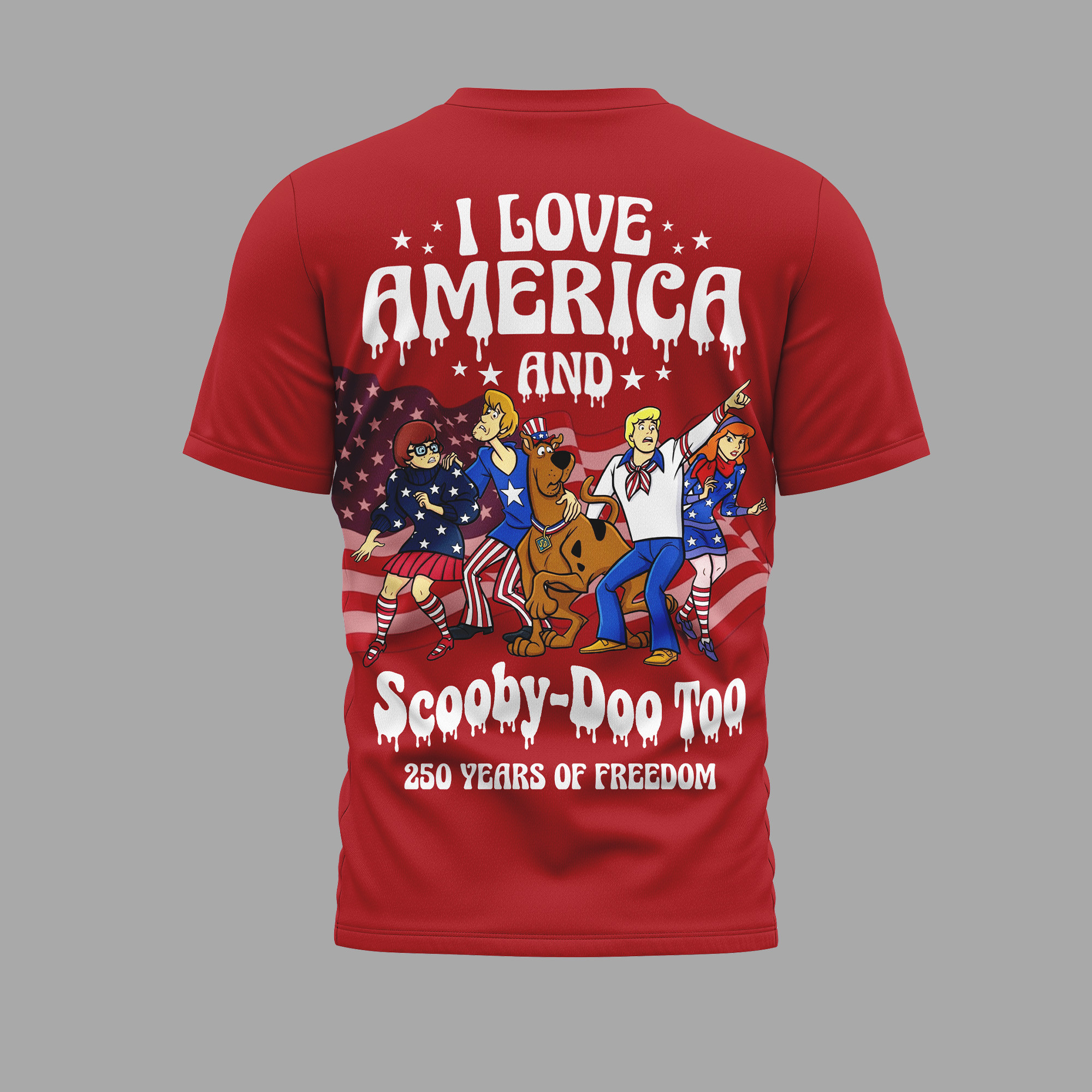 Scooby Doo 250 Years Of Freedom 3D All Over Print T-Shirt - Image 2
