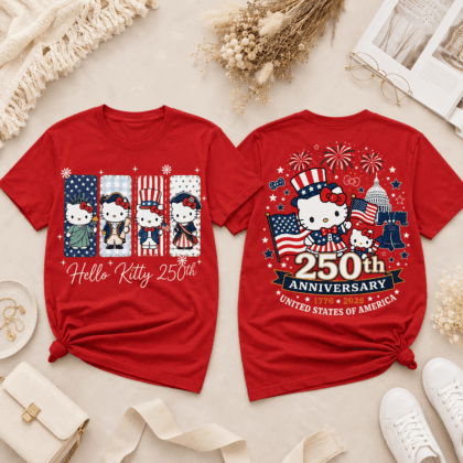 Hello Kitty 250 Years Of Freedom All Over Print T-Shirt