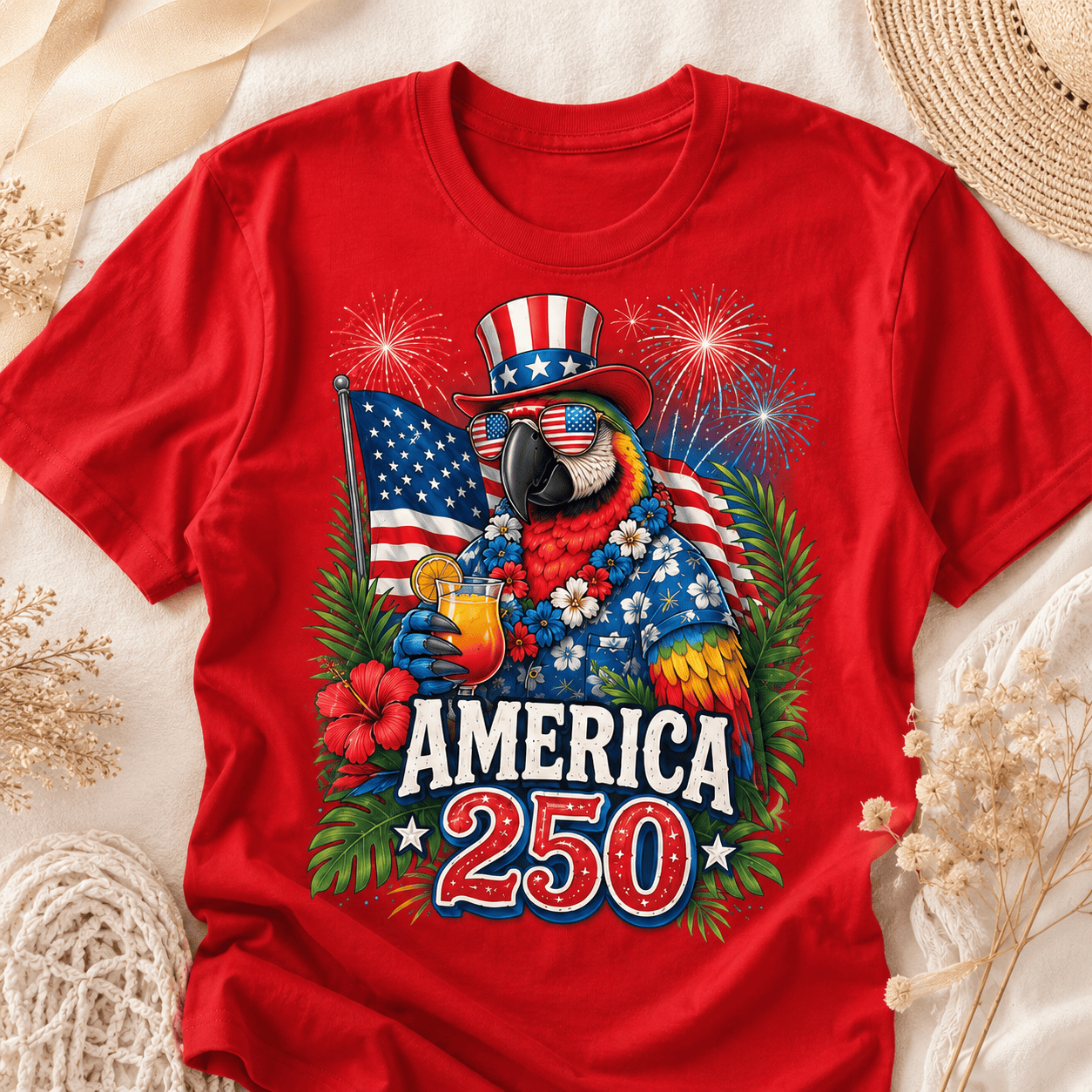 Jimmy Buffett 250 Years Of Freedom 3D Print T-Shirt - Image 2