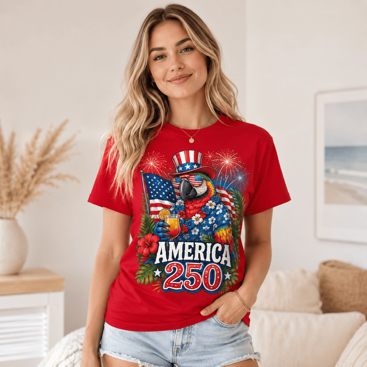 Jimmy Buffett 250 Years Of Freedom 3D Print T-Shirt - Image 4