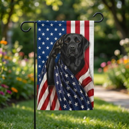 Black Labrador Patriot Flag Decor - Double-Sided House or Garden Flag