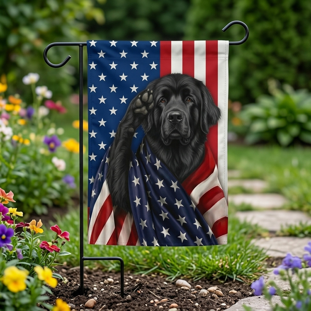 Newfoundland Dog Hawaiian Shirt Flag - Double-Sided, Weather-Resistant - Image 2