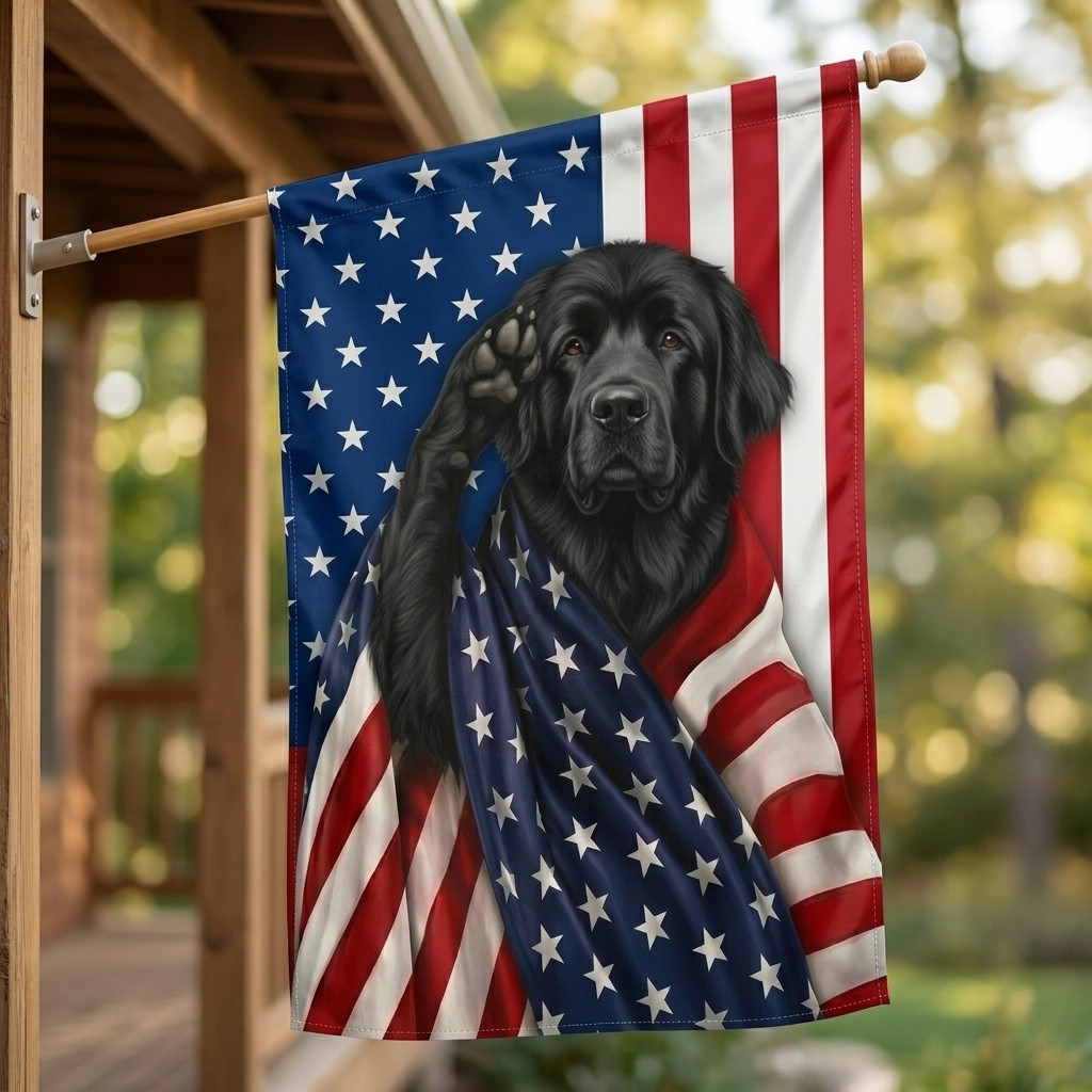 Newfoundland Dog Hawaiian Shirt Flag - Double-Sided, Weather-Resistant - Image 5