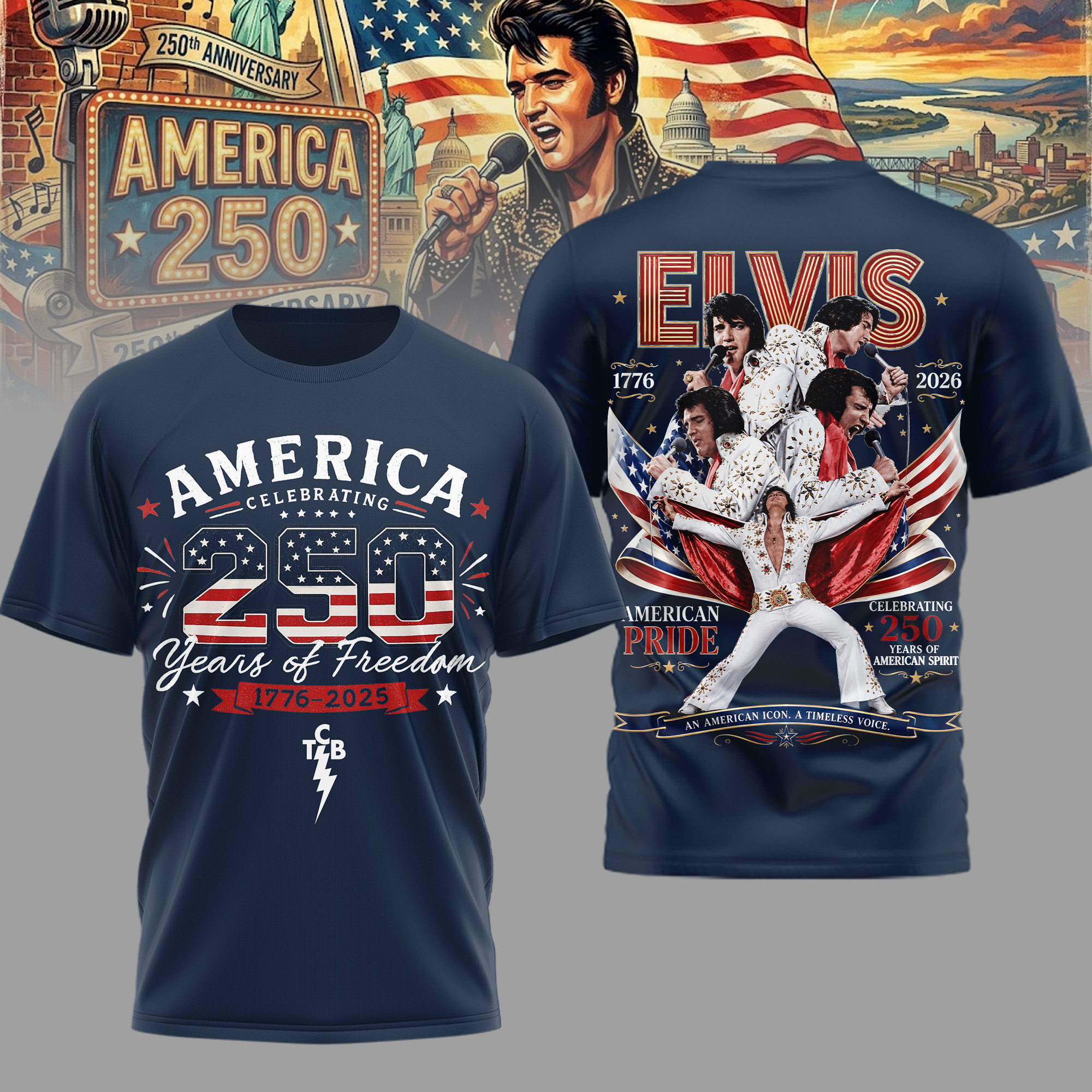 Elvis Presley All Over Print T-Shirt - 100% Polyester - Image 4