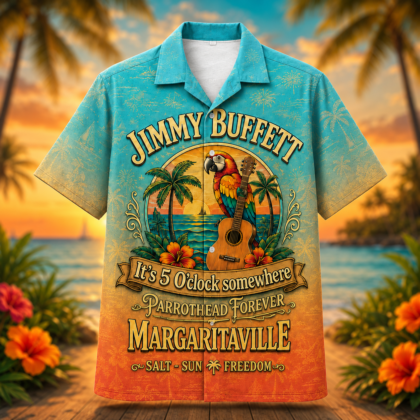 Jimmy Buffett Hawaiian Shirt for Men and Women – Polyester Spandex Blend