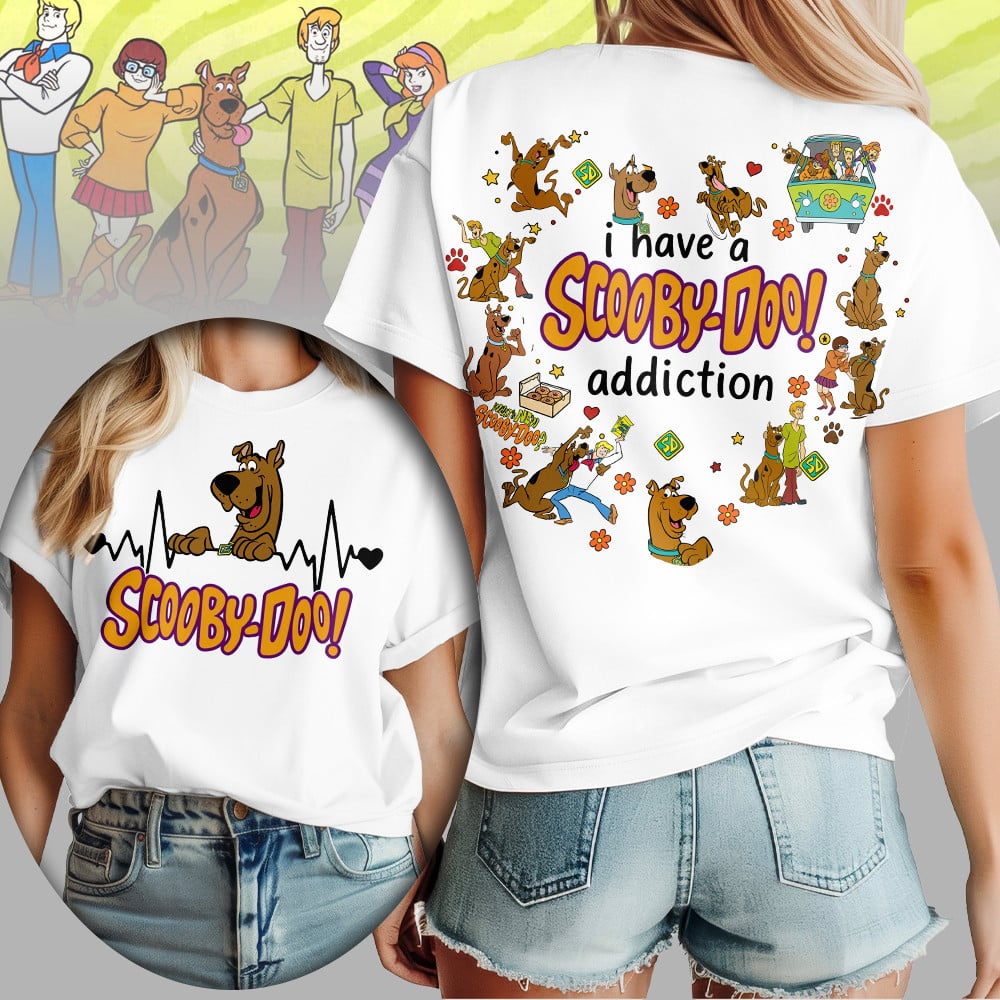 Scooby Doo All Over Print T-Shirt - 100% Spun Polyester