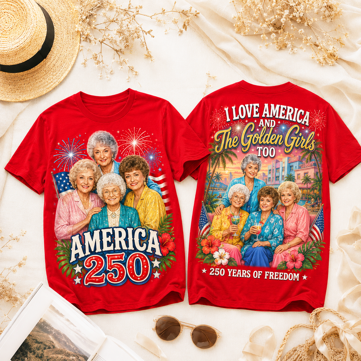 TGG 250 Years Of Freedom 3D All-Over Print T-Shirt, Polyester-Cotton Blend