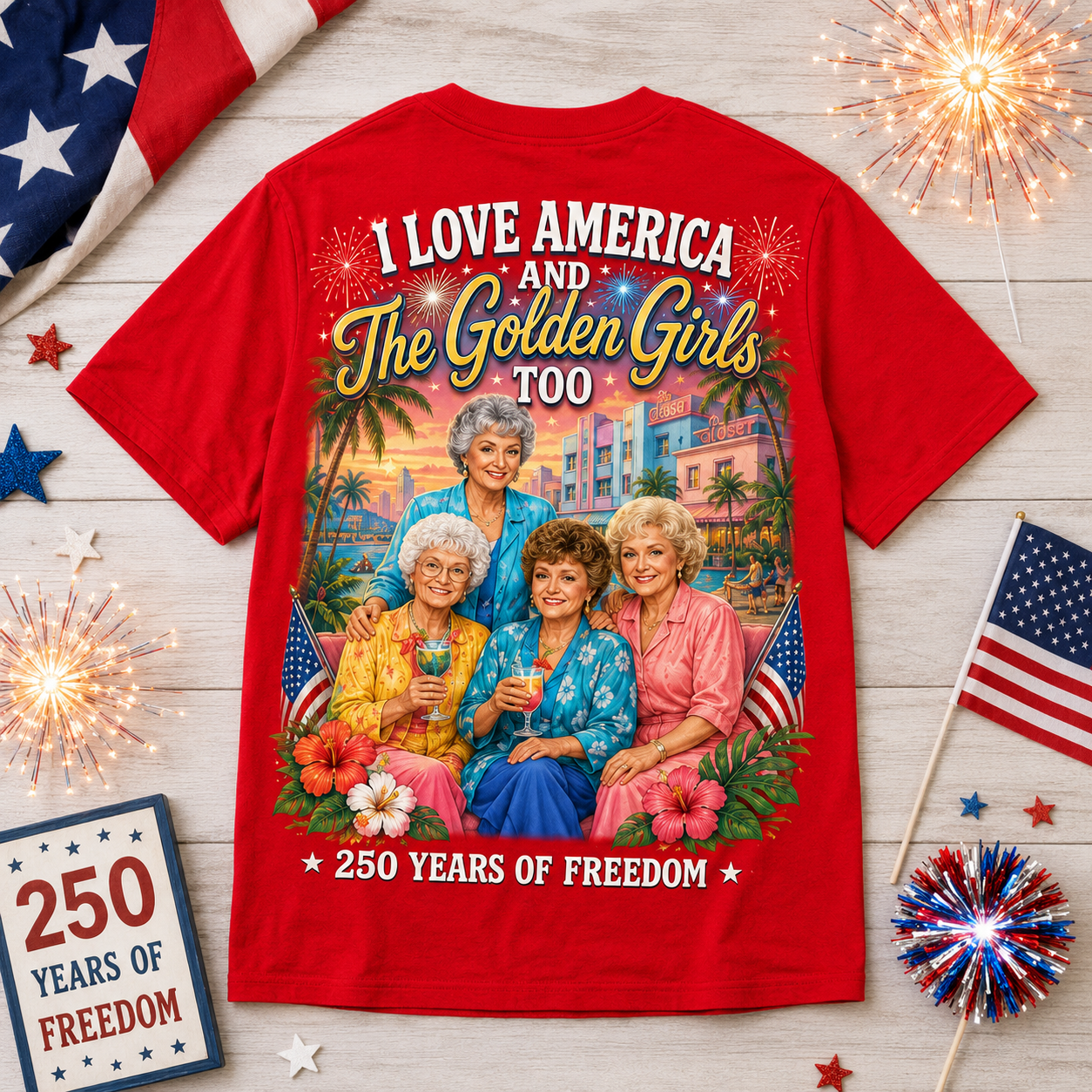 TGG 250 Years Of Freedom 3D All-Over Print T-Shirt, Polyester-Cotton Blend - Image 3