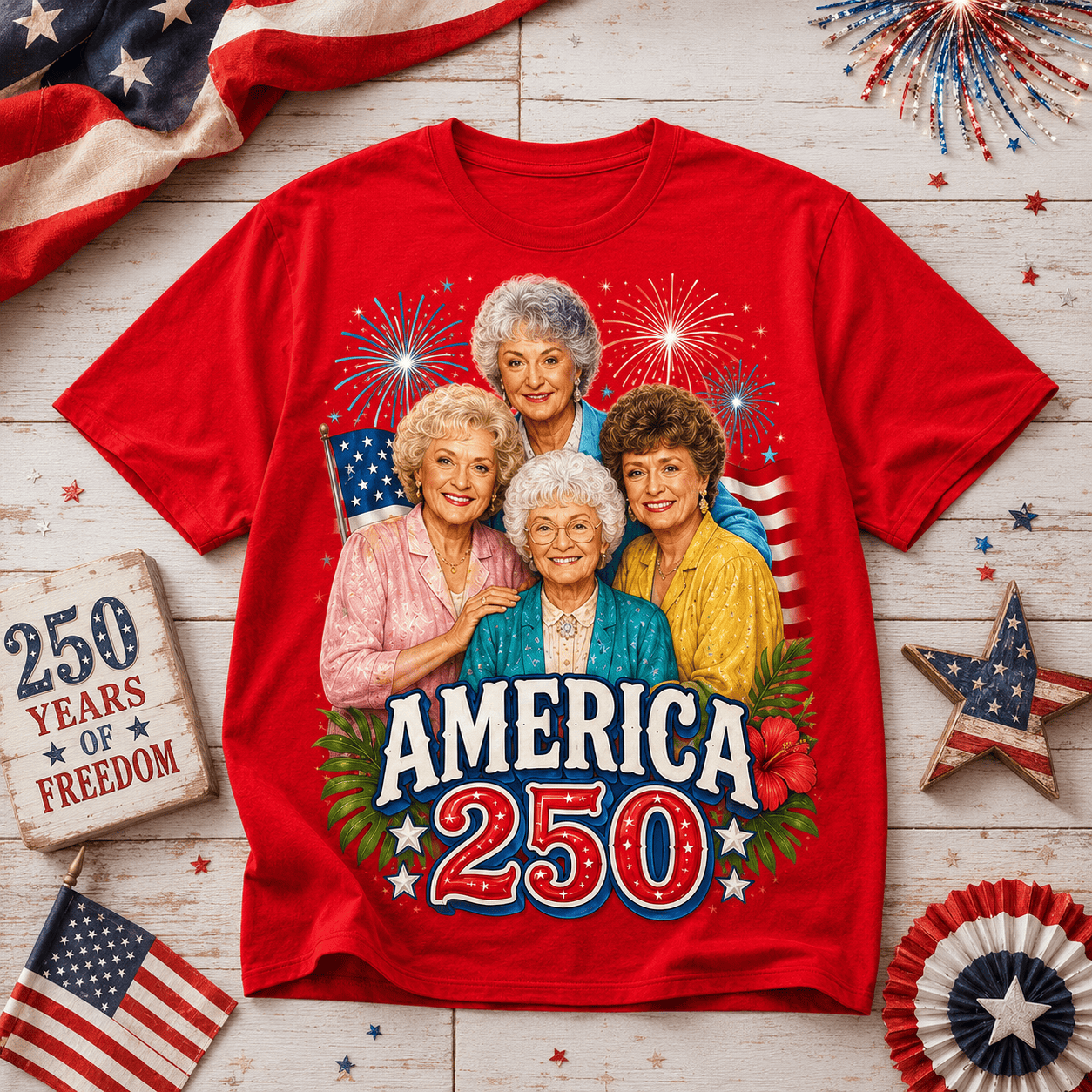 TGG 250 Years Of Freedom 3D All-Over Print T-Shirt, Polyester-Cotton Blend - Image 2