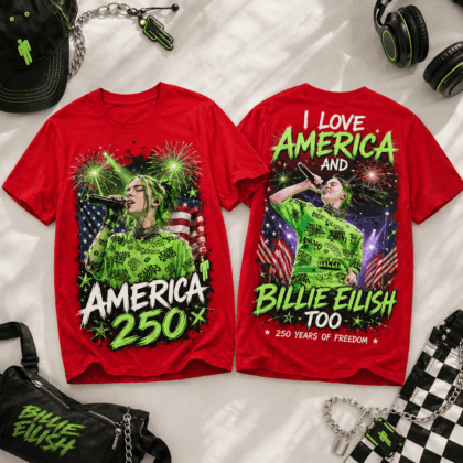 Billie Eilish 250 Years Of Freedom 3D T-Shirt - Premium Polyester Cotton Blend