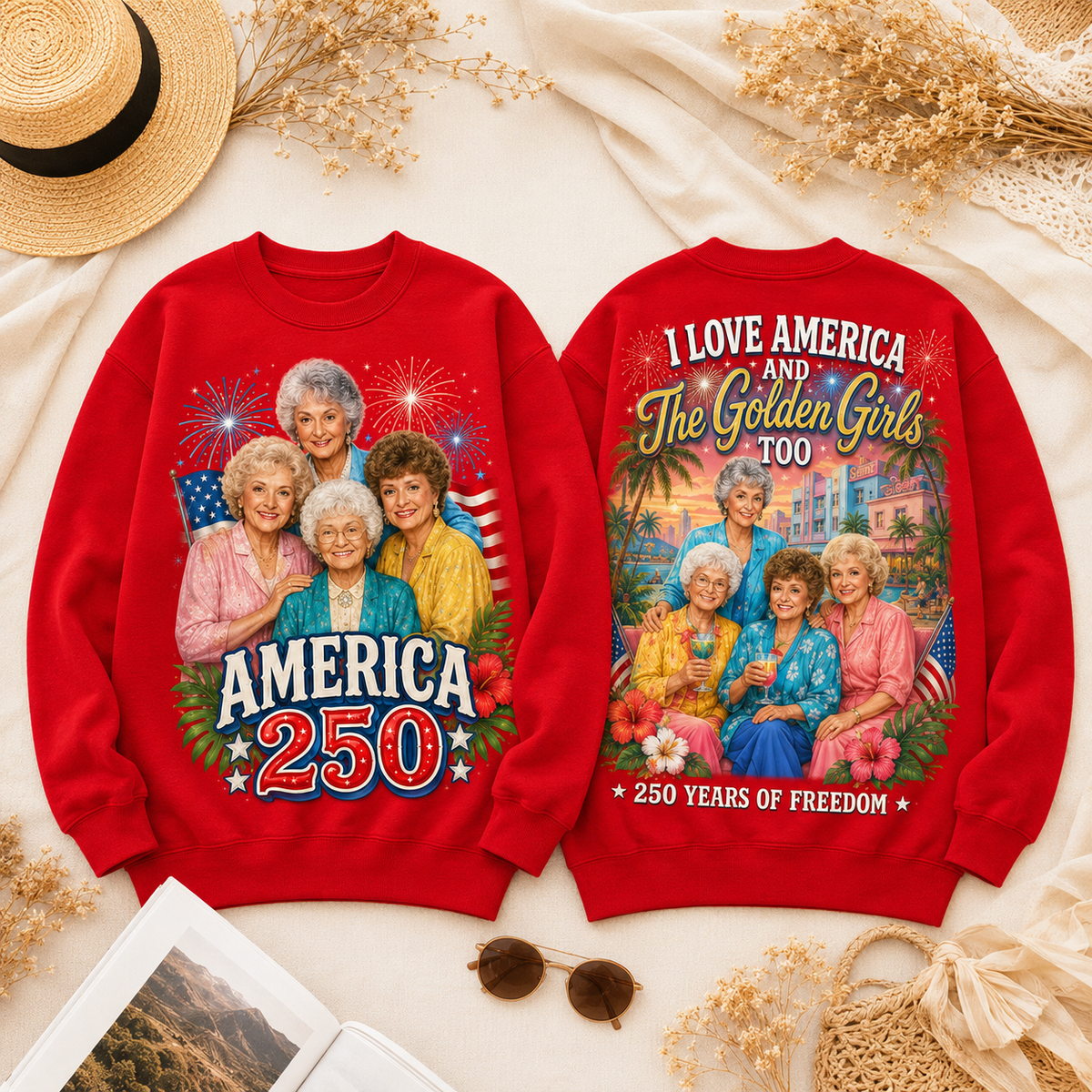 The Golden Girls Premium T-Shirt - 250 Years of Freedom Design, All-Over Print - Image 8