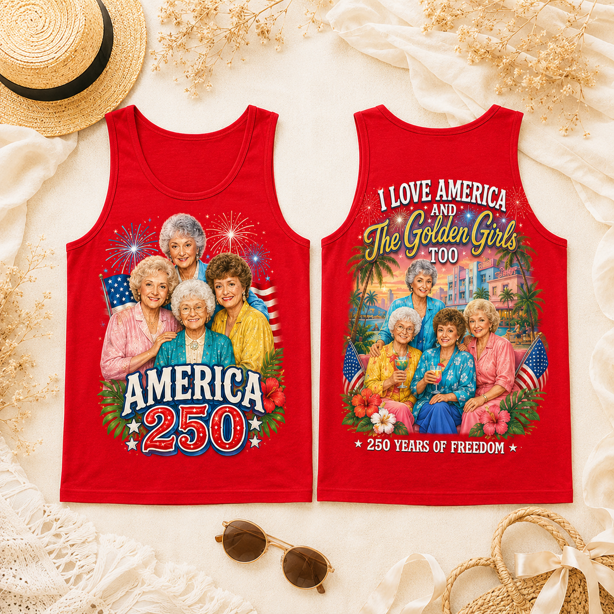 The Golden Girls Premium T-Shirt - 250 Years of Freedom Design, All-Over Print - Image 7