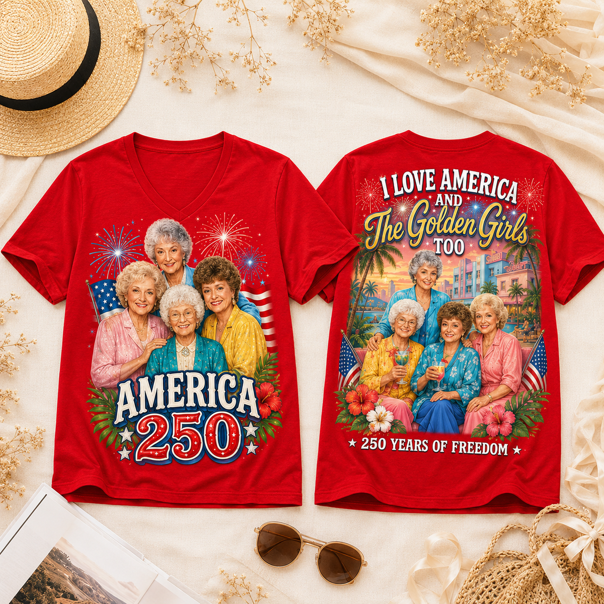 The Golden Girls Premium T-Shirt - 250 Years of Freedom Design, All-Over Print - Image 6