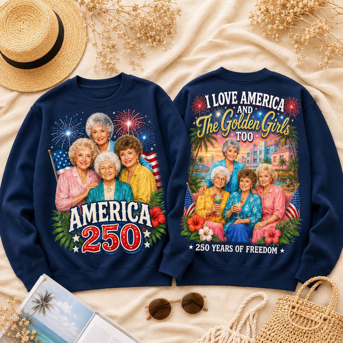 The Golden Girls Premium T-Shirt - 250 Years of Freedom Design, All-Over Print - Image 20