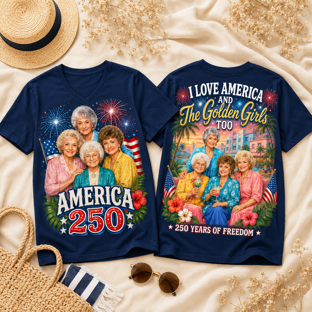 The Golden Girls Premium T-Shirt - 250 Years of Freedom Design, All-Over Print - Image 18
